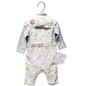 Wholesale - 3pc PINK OVERALL SET -BUNNY C/P 48, UPC: 632878906599